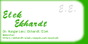 elek ekhardt business card